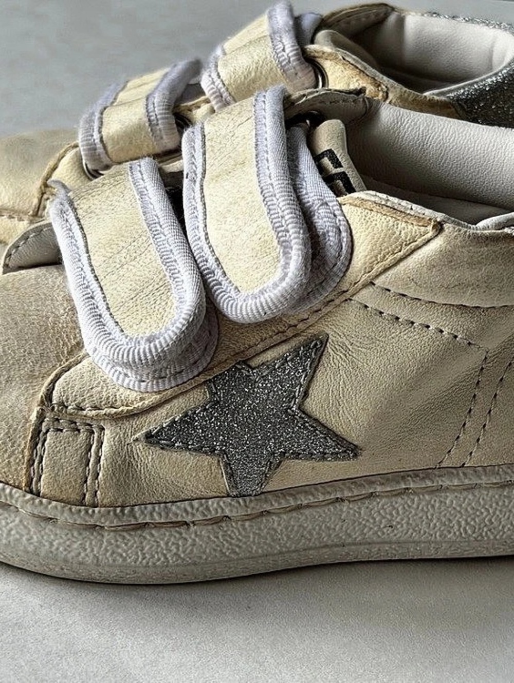 Golden Goose Kids Old School Sneakers EU 20 Cream & Silver